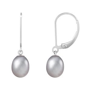 Splendid Pearls Silver 7-8mm Freshwater Pearl Earring
